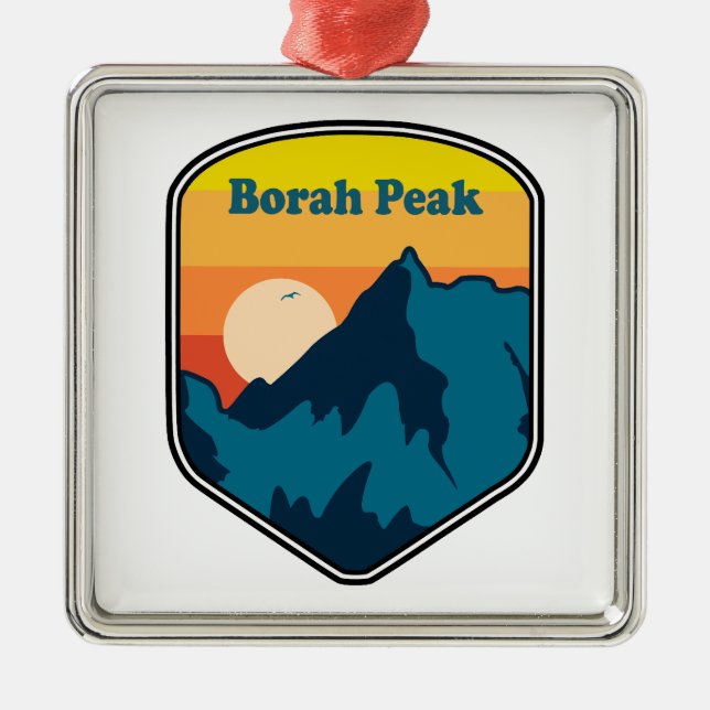 Borah Peak Idaho Sunrise Ornament Aus Metall (Vorne)