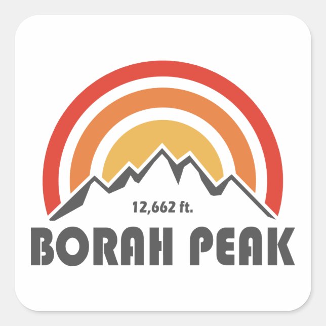 Borah Peak Quadratischer Aufkleber (Vorderseite)