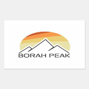 Borah Peak Retro Rechteckiger Aufkleber