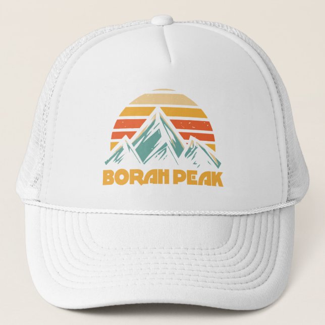 Borah Peak Retro Türkis Truckerkappe (Vorderseite)