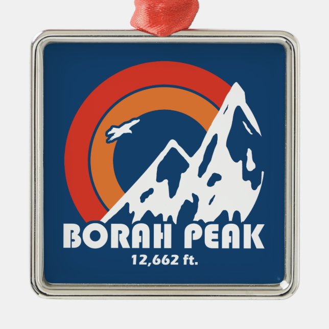 Borah Peak Sun Eagle Ornament Aus Metall (Vorne)
