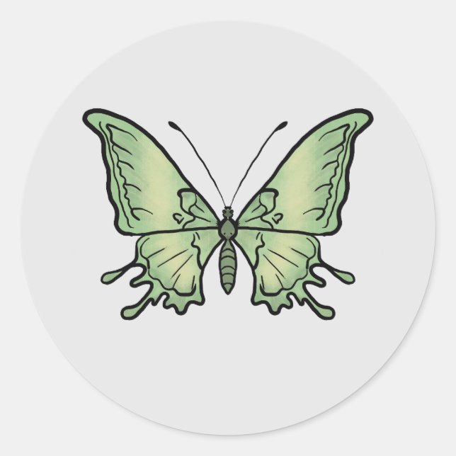 borboleta runder aufkleber (Vorderseite)