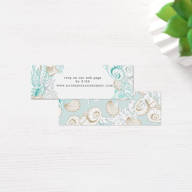 bord de mer élégant mariage Website Card (Bureau)