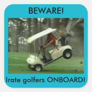 Bordaufkleber der zornigen Golfspieler Quadratischer Aufkleber