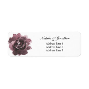 Bordeaux Aquarell Rose Blühende Hochzeit