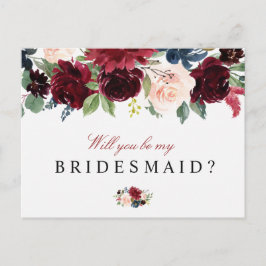 Bordeaux-Blumenkohl wird meine Bridesmaid-Karte se Einladungspostkarte