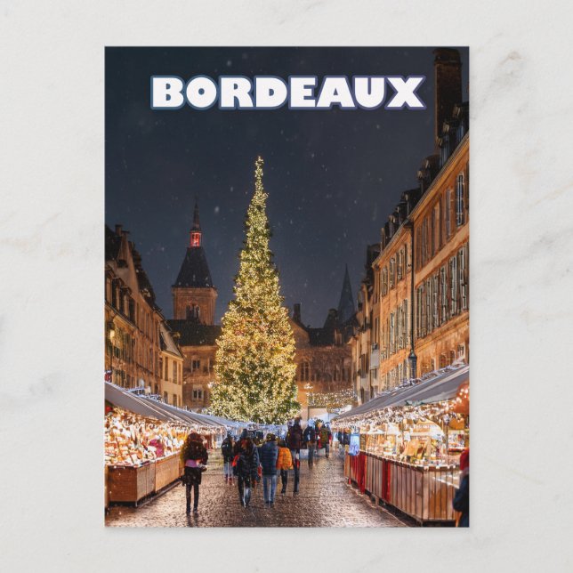 Bordeaux Christmas Charm Postkarte (Vorderseite)