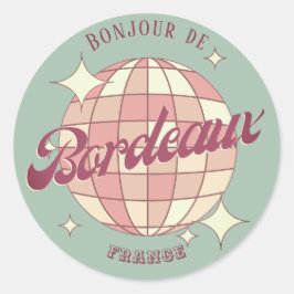 Bordeaux City France Geschenkartikel aquamarine De Runder Aufkleber