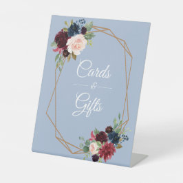 Bordeaux-Dusty Blue Cards & Gifts-Zeichen Sockelschild