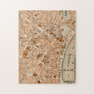 Bordeaux Frankreich 11x14 Vintage Karte