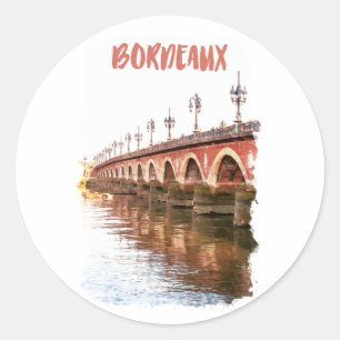 Bordeaux Frankreich City Travel Runder Aufkleber