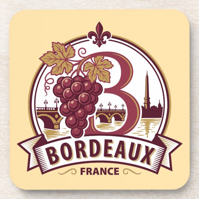 Bordeaux Frankreich Getränkeuntersetzer (Vorderseite)