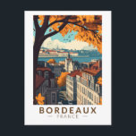 Bordeaux Frankreich Reisen Vintag Postkarte<br><div class="desc">Bordeaux Retro Vektor-Reise-Design. Bordeaux,  Drehscheibe der berühmten Weinbauregion,  ist eine Hafenstadt am Fluss Garonne im Südwesten Frankreichs.</div>