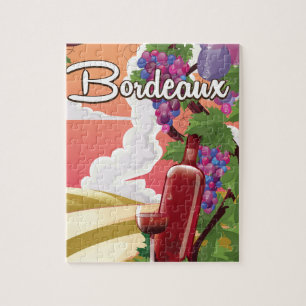 Bordeaux Frankreich Vintage-Wein-Reiseposter