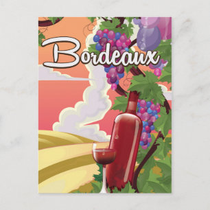 Bordeaux Frankreich Vintages Weinreisepaket Postkarte