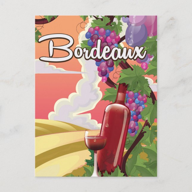 Bordeaux Frankreich Vintages Weinreisepaket Postkarte (Vorderseite)