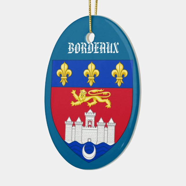 Bordeaux-Frankreich-Wappen-Weihnachtsverzierung Keramikornament (Links)