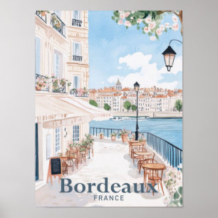 Bordeaux Frankreich - Wasserfarben Poster