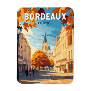 Bordeaux Frankreich Weinberg Reise Kunst Vintage Magnet