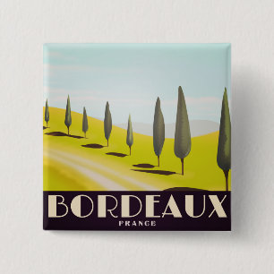 Bordeaux, französisches Vintages Reiseplakat Button
