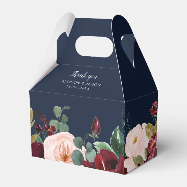 Bordeaux-Gastgeschenk Hochzeit Geschenkschachtel (Vorderseite)