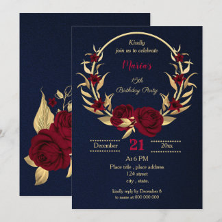 Bordeaux-Geburtstagsparty Einladung