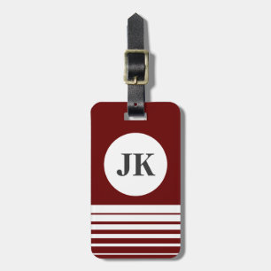 Bordeaux-Gepäckmarke  anpassbares Monogramm Gepäckanhänger