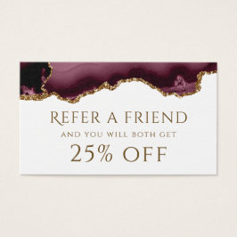 Bordeaux Gold Glitzer Agate Referenzkarte