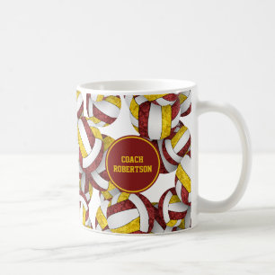 Bordeaux Gold Volleyball-Mannschaftsfarben Trainer Kaffeetasse