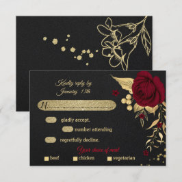 Bordeaux, goldfarbenes schwarzes Mahl Auswahl RSVP