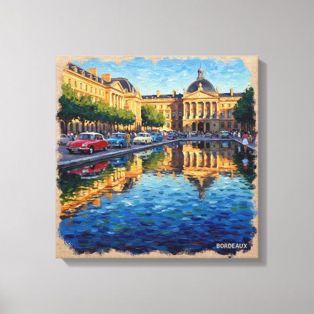 Bordeaux Grand Square Reflections Canvas Art Leinwanddruck (Vorderseite)