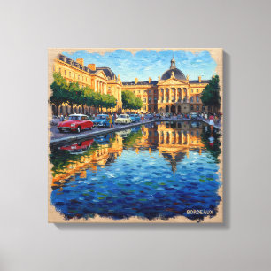 Bordeaux Grand Square Reflections Leinwandkunst Leinwanddruck