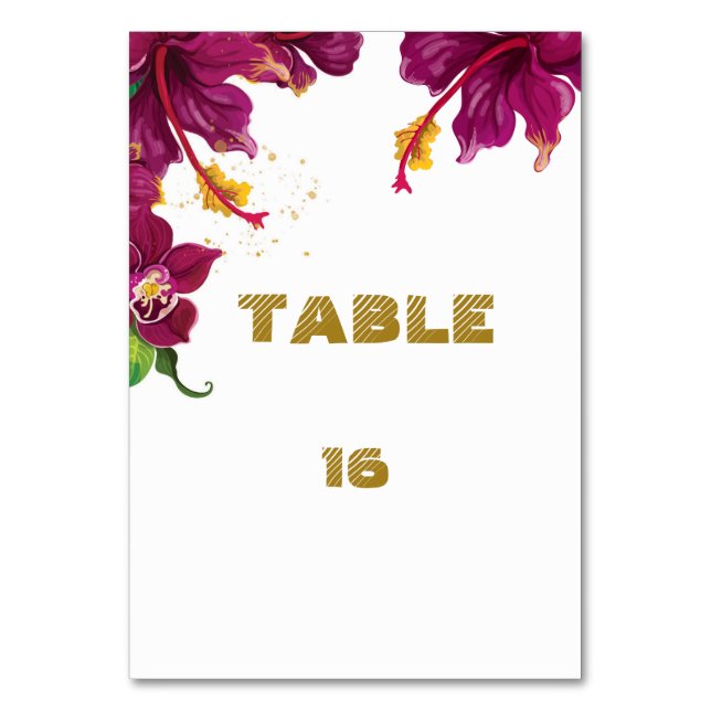 Bordeaux-Hibisken-Blume-Tischnummer Tischnummer (Vorderseite)