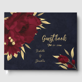 Bordeaux-Hochzeit und Goldmedaille Gästebuch