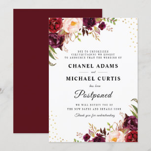 Bordeaux-Hochzeitskarte Einladung
