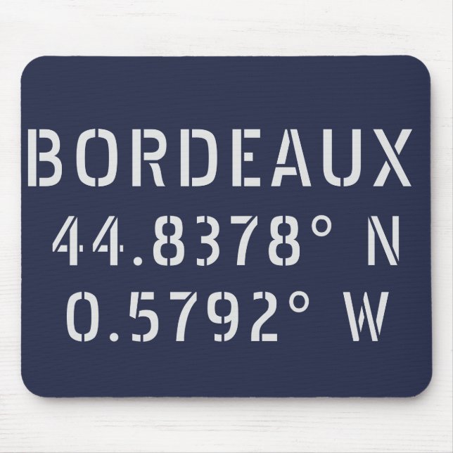 Bordeaux Latitude Longitude Mousepad (Vorne)