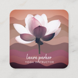 Bordeaux Lotus Blume Yoga Instructor Wasserfarbe Quadratische Visitenkarte