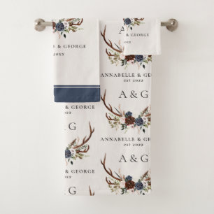 Bordeaux-Marinebar  Badhandtuch Set