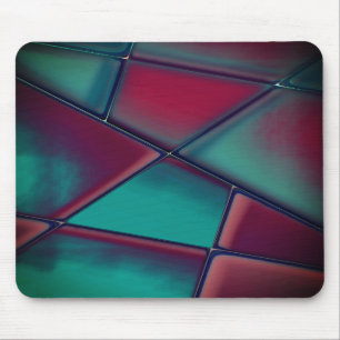Bordeaux mit gestörtem und kräftigem Zyan in trape Mousepad