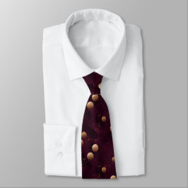 Bordeaux mit goldenem Polka-Punktmuster Krawatte