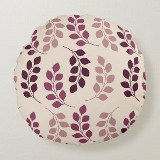 Bordeaux Modern Botanical Japandi Rundes Kissen