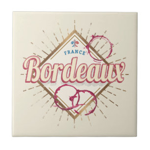 Bordeaux Nouvelle-Aquitaine Frankreich Retro Wein Fliese