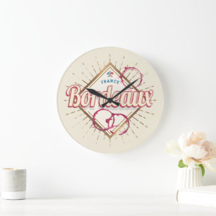 Bordeaux Nouvelle-Aquitaine Frankreich Retro Wein Große Wanduhr