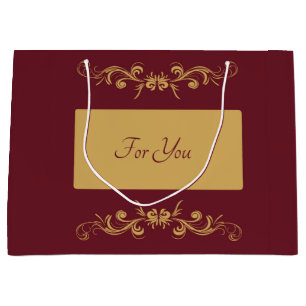 Bordeaux Personalisiert große Geschenktasche Geschenktüte