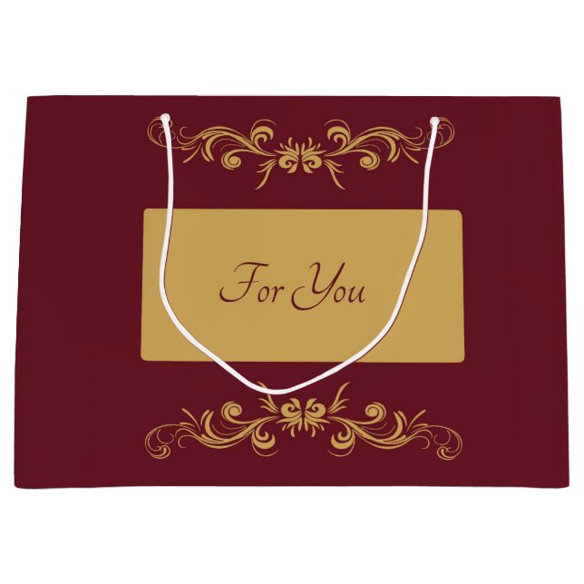 Bordeaux Personalisiert große Geschenktasche Geschenktüte (Vorderseite)