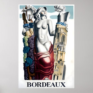 Bordeaux Reiseplakat Französischer Druck Frankreic Poster