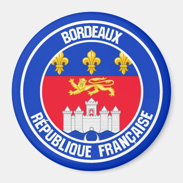 Bordeaux-RundEmblem Magnet (Vorne)
