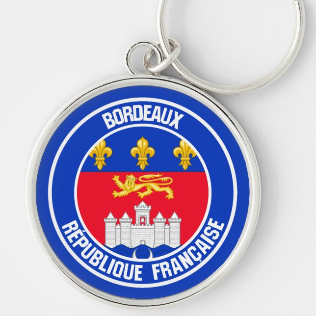 Bordeaux-RundEmblem Schlüsselanhänger (Vorne)