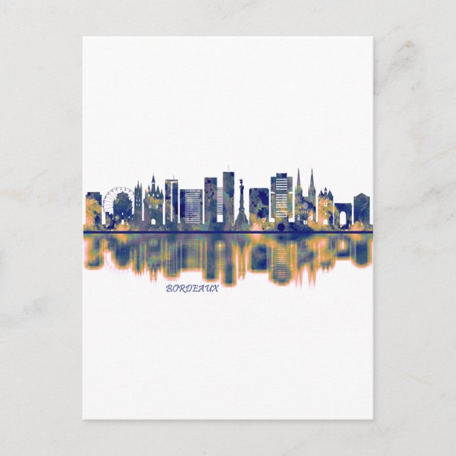 Bordeaux Skyline Feiertagspostkarte (Vorderseite)