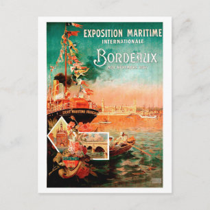 Bordeaux Stadt Hafen, Frankreich, Touristen-Schiff Postkarte